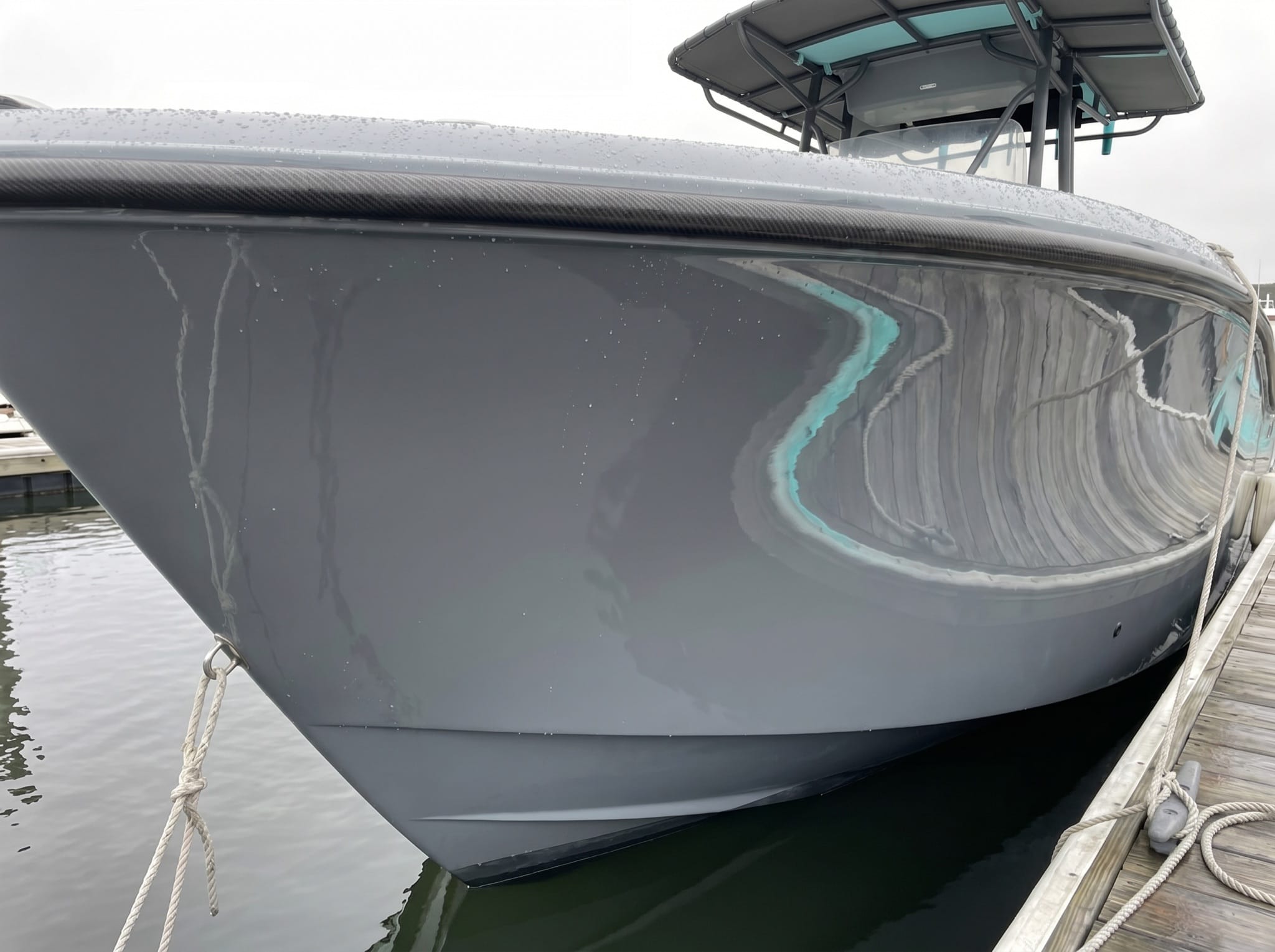 Deep, glassy gloss beading water after Aqua Armor ceramic coating