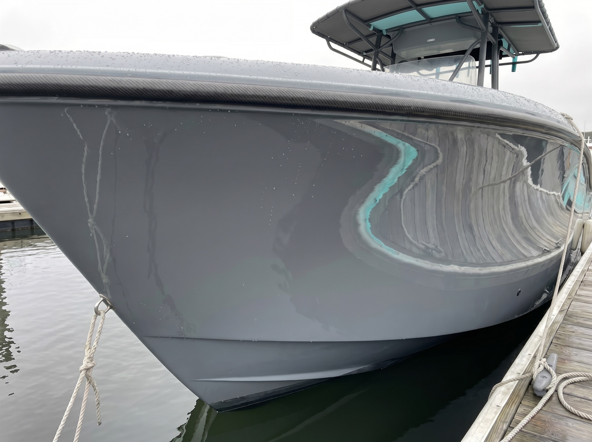 Deep, glassy gloss beading water after Aqua Armor ceramic coating